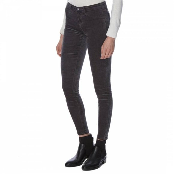 J Brand Pants - J Brand Super Skinny Grey Velvet Pants Size 26